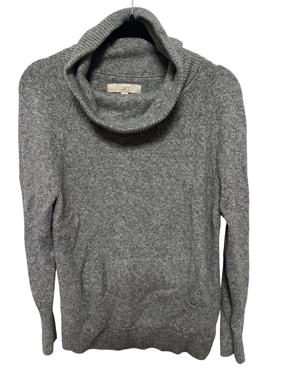 LOFT Heather Gray Cowl Neck Sweater